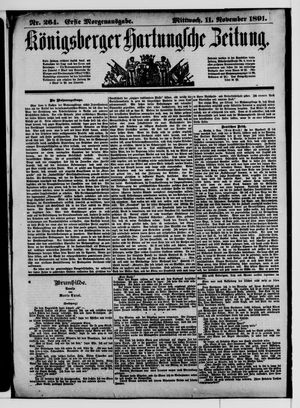 Königsberger Hartungsche Zeitung vom 11.11.1891