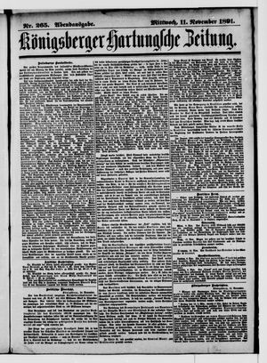 Königsberger Hartungsche Zeitung vom 11.11.1891
