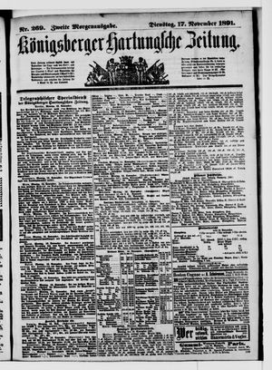 Königsberger Hartungsche Zeitung vom 17.11.1891