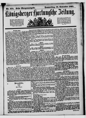 Königsberger Hartungsche Zeitung vom 19.11.1891