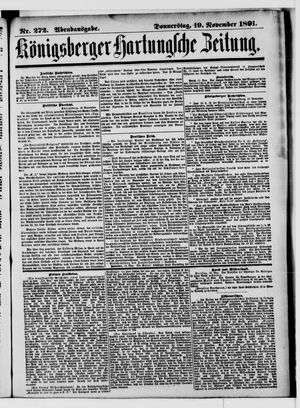 Königsberger Hartungsche Zeitung vom 19.11.1891