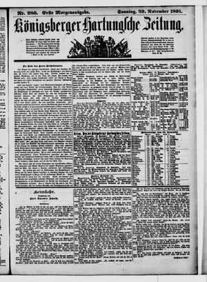 Königsberger Hartungsche Zeitung vom 29.11.1891