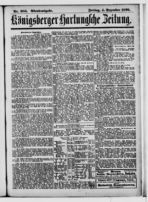 Königsberger Hartungsche Zeitung vom 04.12.1891