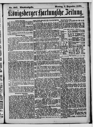 Königsberger Hartungsche Zeitung vom 07.12.1891