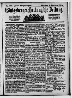 Königsberger Hartungsche Zeitung vom 09.12.1891