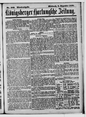 Königsberger Hartungsche Zeitung vom 09.12.1891