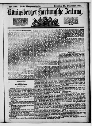 Königsberger Hartungsche Zeitung vom 13.12.1891
