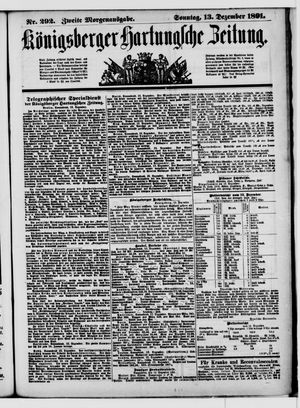 Königsberger Hartungsche Zeitung vom 13.12.1891