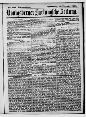Königsberger Hartungsche Zeitung vom 17.12.1891