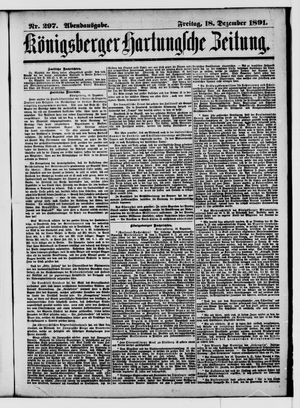 Königsberger Hartungsche Zeitung vom 18.12.1891