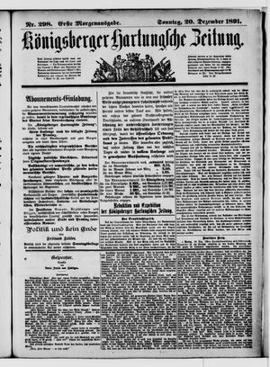 Königsberger Hartungsche Zeitung vom 20.12.1891