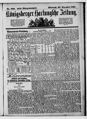 Königsberger Hartungsche Zeitung vom 23.12.1891