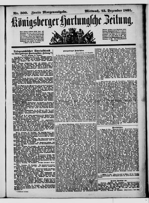 Königsberger Hartungsche Zeitung vom 23.12.1891