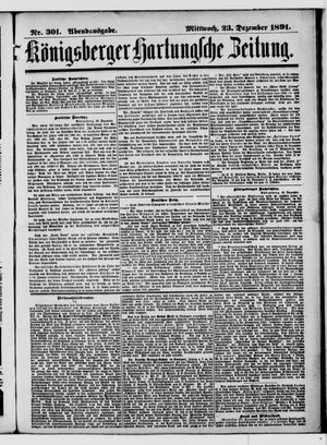 Königsberger Hartungsche Zeitung vom 23.12.1891
