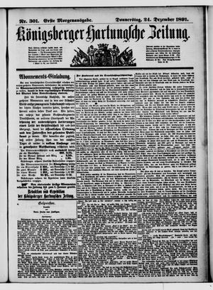 Königsberger Hartungsche Zeitung on Dec 24, 1891