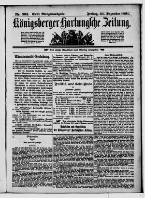 Königsberger Hartungsche Zeitung vom 25.12.1891