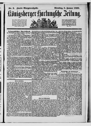 Königsberger Hartungsche Zeitung vom 05.01.1892