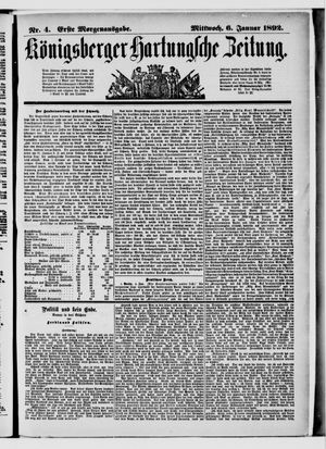 Königsberger Hartungsche Zeitung vom 06.01.1892