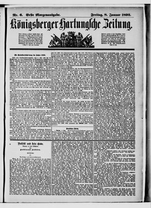 Königsberger Hartungsche Zeitung on Jan 8, 1892