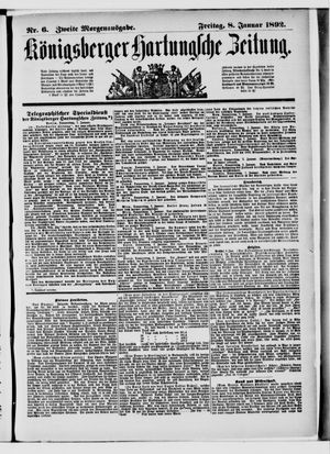 Königsberger Hartungsche Zeitung on Jan 8, 1892