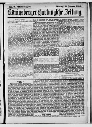 Königsberger Hartungsche Zeitung vom 11.01.1892