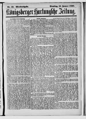 Königsberger Hartungsche Zeitung on Jan 12, 1892