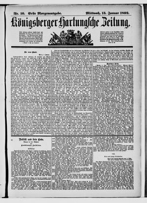 Königsberger Hartungsche Zeitung on Jan 13, 1892