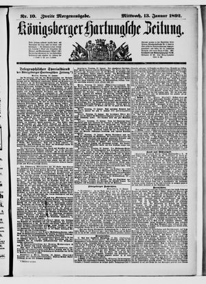 Königsberger Hartungsche Zeitung vom 13.01.1892