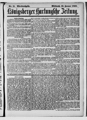 Königsberger Hartungsche Zeitung vom 13.01.1892