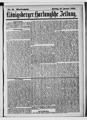 Königsberger Hartungsche Zeitung vom 15.01.1892