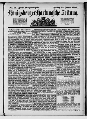Königsberger Hartungsche Zeitung vom 22.01.1892