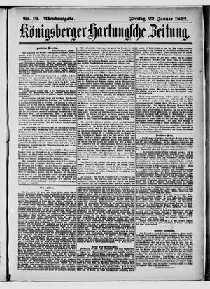 Königsberger Hartungsche Zeitung vom 22.01.1892