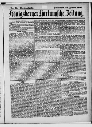 Königsberger Hartungsche Zeitung vom 23.01.1892