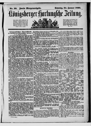 Königsberger Hartungsche Zeitung vom 24.01.1892