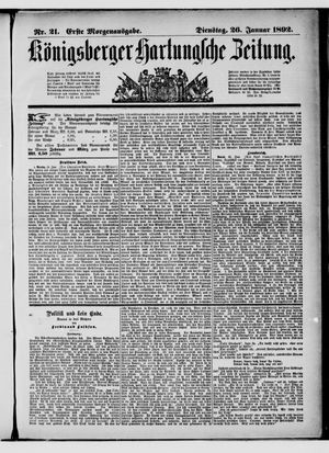 Königsberger Hartungsche Zeitung vom 26.01.1892
