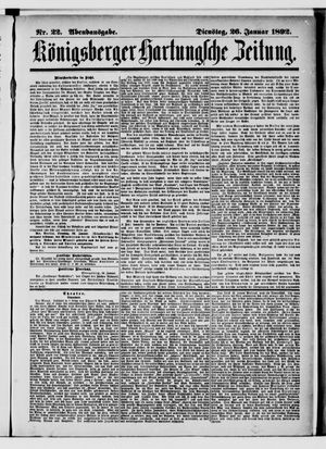 Königsberger Hartungsche Zeitung on Jan 26, 1892
