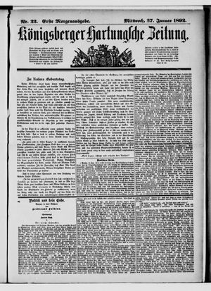 Königsberger Hartungsche Zeitung vom 27.01.1892
