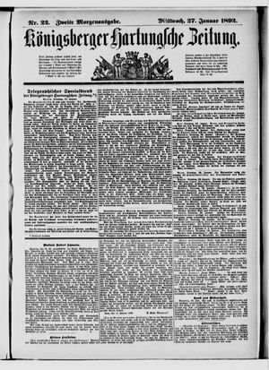 Königsberger Hartungsche Zeitung vom 27.01.1892