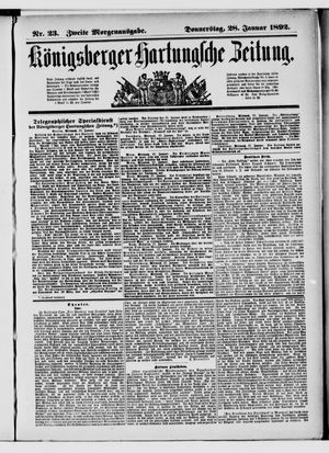 Königsberger Hartungsche Zeitung vom 28.01.1892