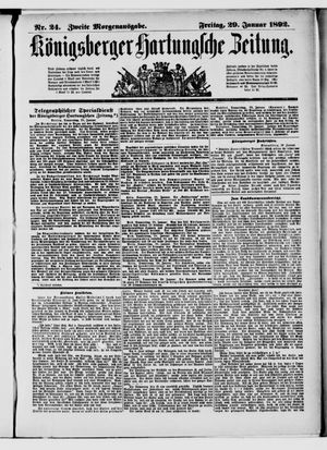 Königsberger Hartungsche Zeitung vom 29.01.1892