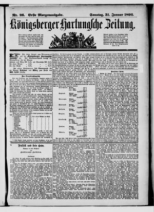 Königsberger Hartungsche Zeitung on Jan 31, 1892