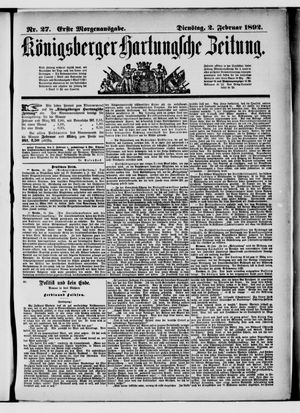 Königsberger Hartungsche Zeitung vom 02.02.1892