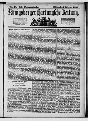 Königsberger Hartungsche Zeitung vom 03.02.1892