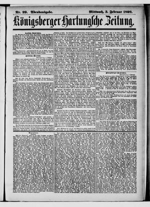 Königsberger Hartungsche Zeitung vom 03.02.1892