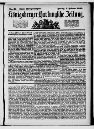 Königsberger Hartungsche Zeitung on Feb 5, 1892