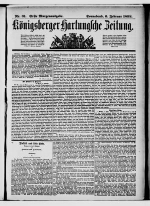 Königsberger Hartungsche Zeitung on Feb 6, 1892
