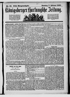 Königsberger Hartungsche Zeitung vom 07.02.1892
