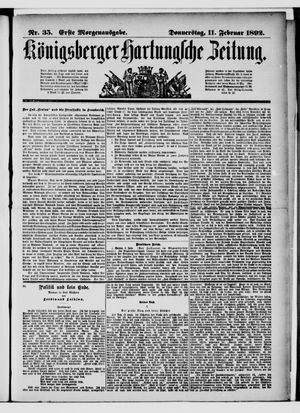 Königsberger Hartungsche Zeitung vom 11.02.1892