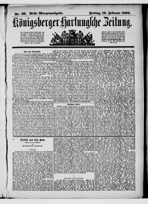 Königsberger Hartungsche Zeitung vom 12.02.1892