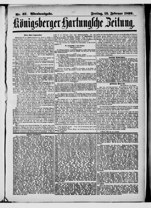 Königsberger Hartungsche Zeitung vom 12.02.1892